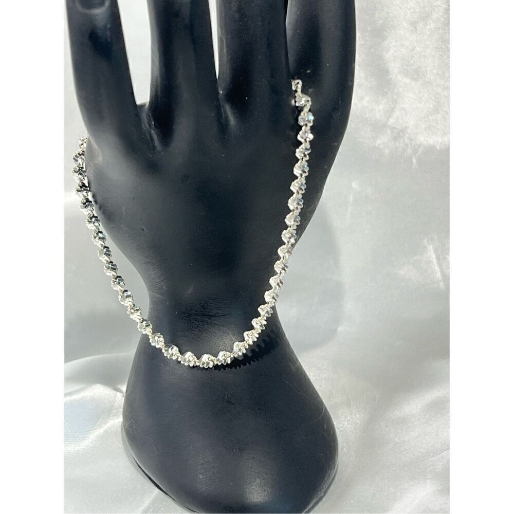 ABZ# Sterling 925 Silver twisted Rope 7” Bracelet